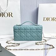 My Dior Mini Bag Tourmaline Blue Cannage Lambskin Bow - 21x11.5x4.5cm - 3
