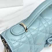 My Dior Mini Bag Tourmaline Blue Cannage Lambskin Bow - 21x11.5x4.5cm - 5