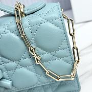 My Dior Mini Bag Tourmaline Blue Cannage Lambskin Bow - 21x11.5x4.5cm - 6
