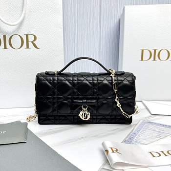 My Dior Mini Bag Black Cannage Lambskin Bow - 21x11.5x4.5cm
