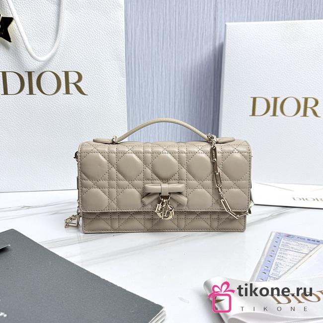 My Dior Mini Bag Beige Cannage Lambskin Bow - 21x11.5x4.5cm - 1