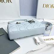 Dior Small Lady D-Joy Bag Ice Blue Cannage Lambskin Bow - 22x12x6cm - 2