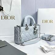 Dior Small Lady D-Joy Bag Ice Blue Cannage Lambskin Bow - 22x12x6cm - 3