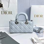 Dior Small Lady D-Joy Bag Ice Blue Cannage Lambskin Bow - 22x12x6cm - 4