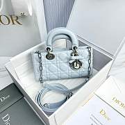 Dior Small Lady D-Joy Bag Ice Blue Cannage Lambskin Bow - 22x12x6cm - 6