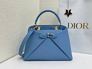 Small Dior Cigale Bag Shiny Supple Calfskin Denim Blue - 28x18x8cm - 1