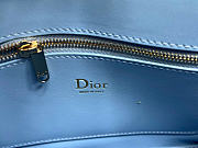 Small Dior Cigale Bag Shiny Supple Calfskin Denim Blue - 28x18x8cm - 6