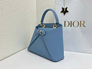 Small Dior Cigale Bag Shiny Supple Calfskin Denim Blue - 28x18x8cm - 5