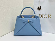 Small Dior Cigale Bag Shiny Supple Calfskin Denim Blue - 28x18x8cm - 4