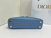 Small Dior Cigale Bag Shiny Supple Calfskin Denim Blue - 28x18x8cm - 3
