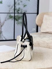 Chanel Small Tote Grained Calfskin Tweed & Gold-Tone Metal White Black - 30.5x15x11.5cm - 6