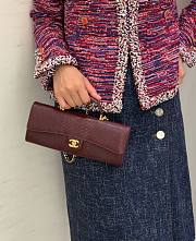 Chanel Clutch With Chain Lizard Embossed Calfskin & Gold-Tone Metal Dark Burgundy AP5280 - 25x9.5x5cm - 1
