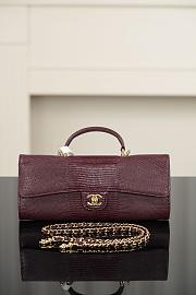 Chanel Clutch With Chain Lizard Embossed Calfskin & Gold-Tone Metal Dark Burgundy AP5280 - 25x9.5x5cm - 6