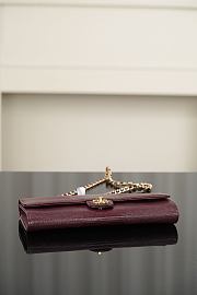 Chanel Clutch With Chain Lizard Embossed Calfskin & Gold-Tone Metal Dark Burgundy AP5280 - 25x9.5x5cm - 5