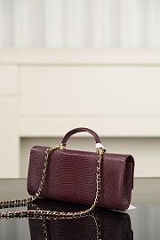 Chanel Clutch With Chain Lizard Embossed Calfskin & Gold-Tone Metal Dark Burgundy AP5280 - 25x9.5x5cm - 4