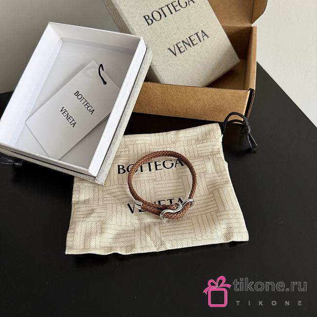 Bottega Veneta Leather Bracelet in Amber  - 1