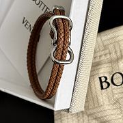Bottega Veneta Leather Bracelet in Amber  - 2