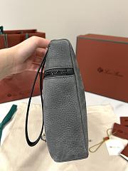 Loro Piana Extra Pouch L29 Calfskin Blue Green/Onyx (706F) - 29x18x5cm  - 4