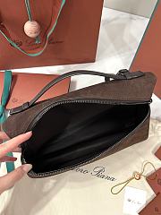 Loro Piana Extra Pouch L29 Calfskin Shaded Wood/Dark Chocolate/Onyx (B5BP) - 29x18x5cm - 4