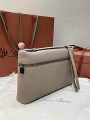 Loro Piana Extra Pouch L29 Warm Mastic/Onyx (D0QL) - 29x18x5cm - 6