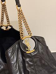 YSL Hortense Hobo In Shiny Leather Black - 41x35x15cm - 5