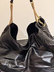 YSL Hortense Hobo In Shiny Leather Black - 41x35x15cm - 6