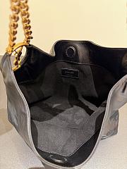 YSL Hortense Small Hobo In Shiny Leather Black - 24.5x22.5x8.5cm - 6