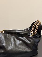 YSL Hortense Small Hobo In Shiny Leather Black - 24.5x22.5x8.5cm - 2