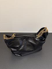 YSL Hortense Small Hobo In Shiny Leather Black - 24.5x22.5x8.5cm - 3