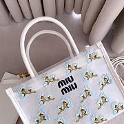 Miumiu Embroidered Mesh Top-Handle Bag White 5BA310 - 19.5x14x9cm - 3