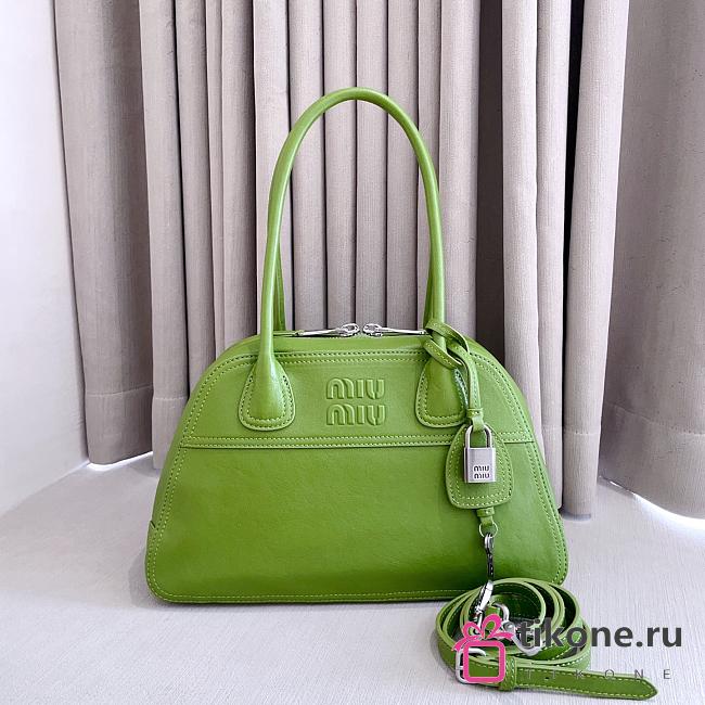 Miumiu Vivant Nappa Leather Bag Fern Green 5BB199 -  32x19.5x11cm - 1