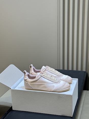 Jil Sander Etage Satin Sneaker With Suede Trims Rose