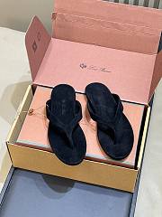 Loro Piana Ida Sandal Suede Goatskin Black (8000) - 4