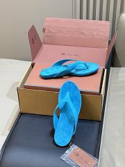 Loro Piana Ida Sandal Suede Goatskin Atlantic Deep (51HZ) - 5