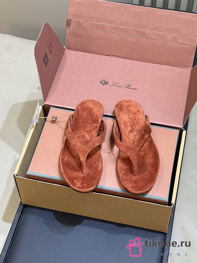 Loro Piana Ida Sandal Suede Goatskin Tangerine Dream (L0EU) - 1