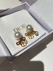 Dior Tribales Earrings Gold-Finish Metal and White Resin Pearls E4828WOMRS - 2