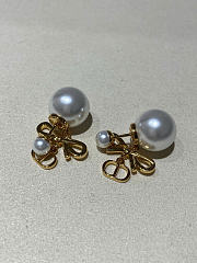 Dior Tribales Earrings Gold-Finish Metal and White Resin Pearls E4828WOMRS - 5