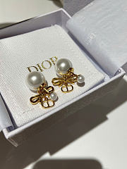 Dior Tribales Earrings Gold-Finish Metal and White Resin Pearls E4828WOMRS - 6