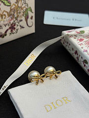 Dior Tribales Earrings Gold-Finish Metal and White Resin Pearls E4875WOMRS - 6