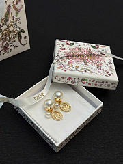 Dior Tribales Earrings Gold-Finish Metal, White Resin Pearls and Crystals E4881WOMCY - 2