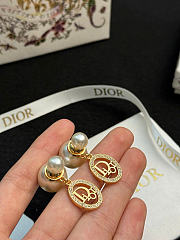 Dior Tribales Earrings Gold-Finish Metal, White Resin Pearls and Crystals E4881WOMCY - 3