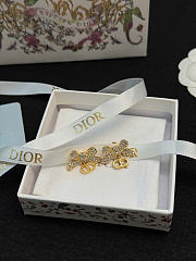 Delicate Bow Earrings Gold-Finish Metal, White Resin Pearl and Crystals E4678WOMCY - 1