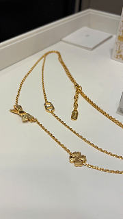Dior CD Bow Necklace Gold-Finish Metal and Crystals N3683WOMCY - 5
