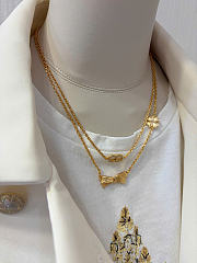 Dior CD Bow Necklace Gold-Finish Metal and Crystals N3683WOMCY - 3