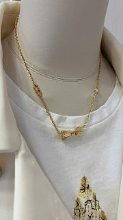 Dior CD Bow Necklace Gold-Finish Metal and Crystal N3684WOMCY_D319 - 5