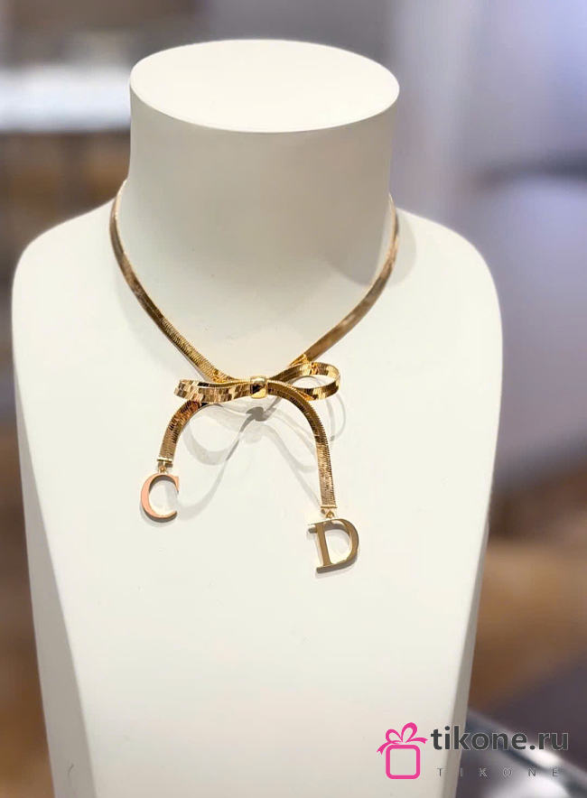 Dior CD Ribbon Choker Gold-Finish Metal N3660WOMMT_D300 - 1