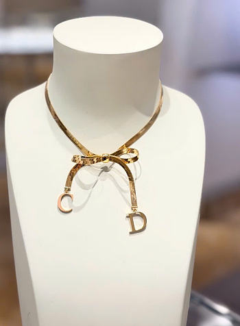 Dior CD Ribbon Choker Gold-Finish Metal N3660WOMMT_D300