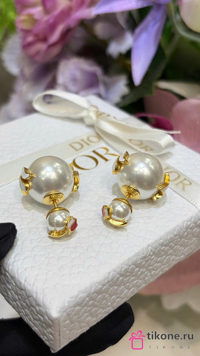 Dioramour Dior Tribales Earrings Gold-Finish Metal, Metal, White Resin Pearls and Multicolor Lacquer E4464WOMLQ_D309 - 1