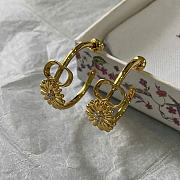 Dior CD Multi Flowers Hoop Earrings Gold-Finish Metal and Crystals E4849WOMCY_D319 - 5