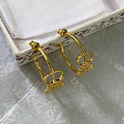 Dior CD Multi Flowers Hoop Earrings Gold-Finish Metal and Crystals E4849WOMCY_D319 - 4